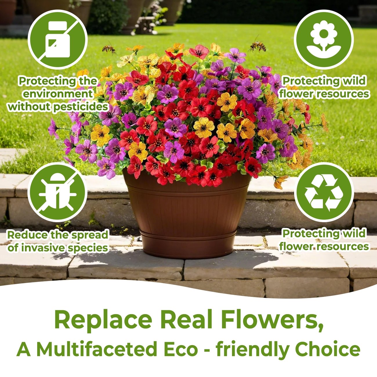 🌸Late Summer Sale -🌱High-Grade Material Artificial Flowers - Your Ever-Blooming Oasis!