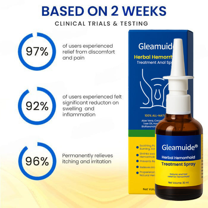 Official Store: Gleamuide® Herbal Hemorrhoid Treatment Anal Spray – 7 Days to a Happy, Pain-Free 🍑—Guaranteed!